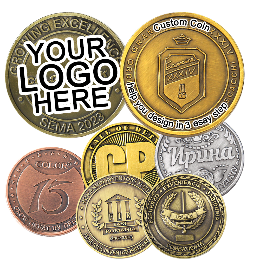 Moneda de desafío de oro y plata antigua de diseño personalizado, moneda de latón de aleación de Zinc estampada, ficha de Metal 2D 3D, colecciones de monedas personalizadas