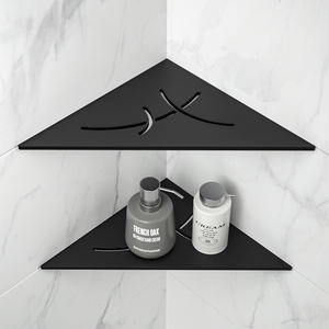 Étagère d'angle moderne en acier inoxydable brossé de qualité supérieure, organisateur de douche pour salle de bain, étanche, montage mural sans perçage - Product Image 6