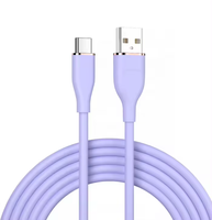 Kabel USB 66W untuk iPhone, Kabel Data USB Type-C 66W Pengisian Cepat untuk Smartphone, Kabel Type C Silikon Cair 66W