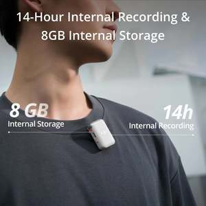 ไมโครโฟนไร้สาย DJI Mic 2 พร้อมหน่วยความจำในตัว 8GB บันทึกเสียงแบบ 32 บิต สำหรับการสัมภาษณ์และพอดแคสต์ - Product Image 3
