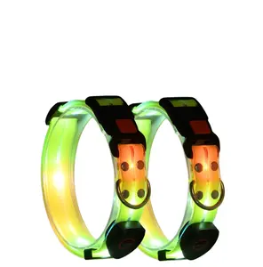 Collier de chien réglable LED rechargeable USB Light Up Collier de chien étanche clignotant Collier de chien