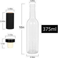 Bouteille de vin rouge en verre transparent en promotion, bouteille de vin vide avec bouchon en liège / bouchon à vis, bouteille en verre pour vin