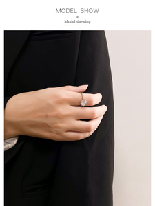 925 स्टर्लिंग चांदी के गहने नए ट्रेंड स्टार आकार डिजाइन जिरकॉन 18k 1ct मोइससानाइट वादा महिला थोक - Product Image 3