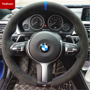 Housse de <span class=keywords><strong>volant</strong></span> en daim noir, couture manuelle, pour bmw 3 GT 320 330iM xDrive M X5 X6 - Product Image 2