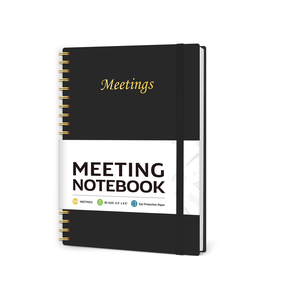 Journal de conférence A5 à couverture rigide en cuir PU avec 100 pages intérieures - Product Image 1