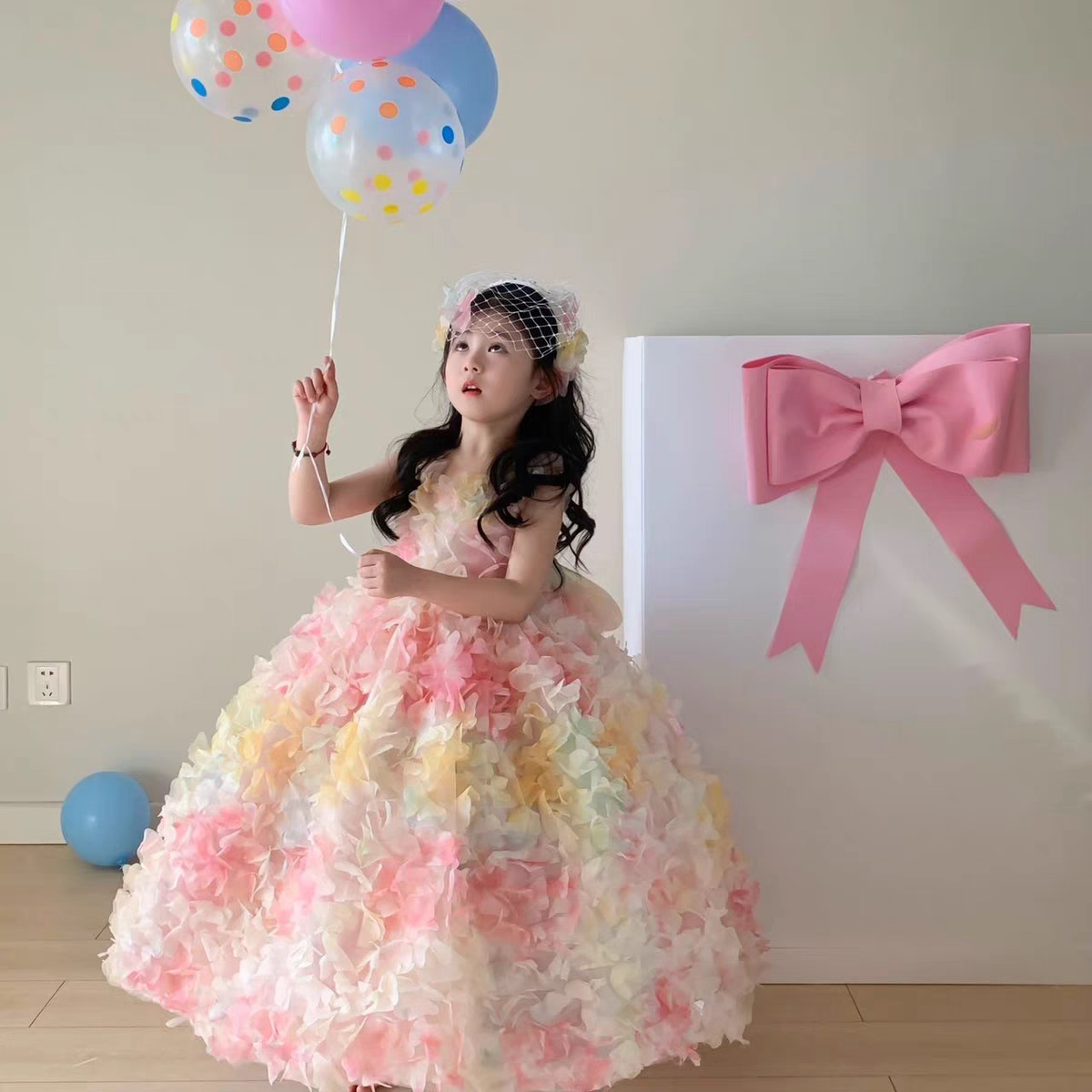 Floral dress long version with petticoat
