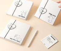 Vente en gros d'étudiant carré PU journal intime dessin animé manuel simple carré bloc-notes ensemble grille livre