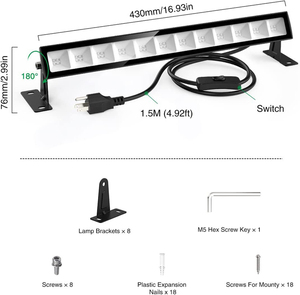 Thanh Huỳnh Quang Led Màu Tím Bán Chạy Đèn Tạo Không Khí Cảm Ứng 10W 20W 30W 50W AC85-265V Đèn UV IP66 395NM Đèn Rửa UV - Product Image 3