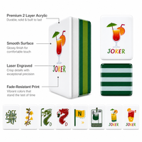 Jeu de Mahjong Américain Thème Golf 160 Tuiles Design Cocktail Joker Boîte Cadeau Luxe en Acrylique Soirée Jeu en Famille Personnalisé