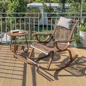 Modern dayanıklı özelleştirilebilir açık alüminyum alaşım sallanan Recliner sandalye ev eğlence yemek otel parkı Villa balkon avlu - Product Image 3