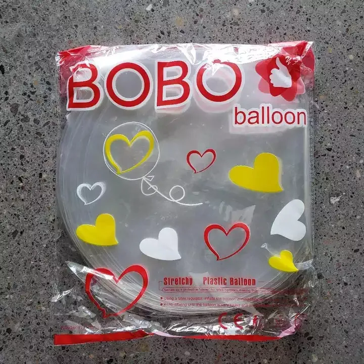 Hot Selling 18/24/36 Inches Pe/Pvc Transparent Bobo Balloon Clear Round Bobo Plastic Bubble Balloon For Party Decor