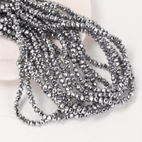 Perles Rondelles en Verre Facetté 4MM pour la Fabrication de Bijoux, Perles en Cristal en Vrac pour Adultes, Breloques pour Bracelets, Artisanat DIY, 110 pièces/brin