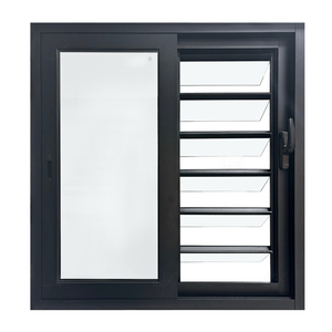 Ventanas de Aluminio con Persianas de Vidrio de Alta Calidad y Estilo Moderno, <span class=keywords><strong>Precio</strong></span> de Ventanas de Aluminio con Contraventanas de Vidrio - Product Image 1