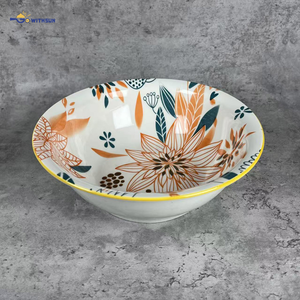 Lot de bols à <span class=keywords><strong>soupe</strong></span> en céramique de 10 pouces, motif personnalisé exquis, grands bols à <span class=keywords><strong>soupe</strong></span>, service de table pour hôtels et restaurants - Product Image 1