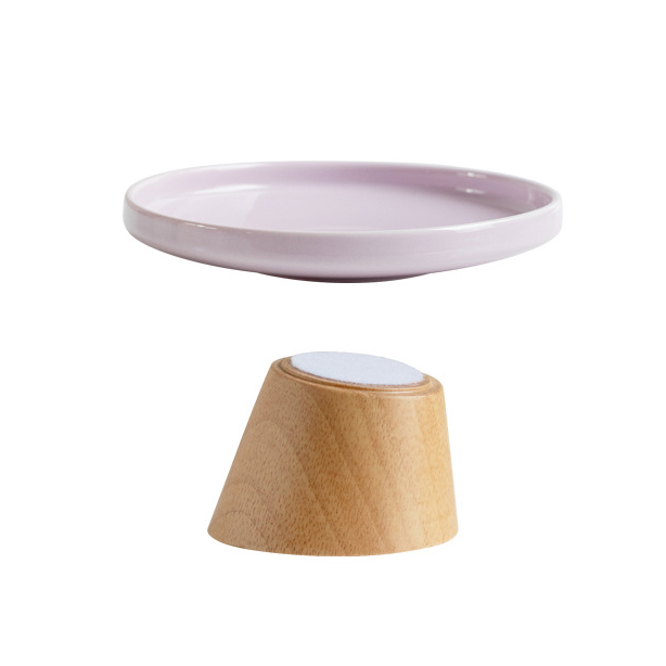 Violet rond plaque profonde oblique pieds hauts