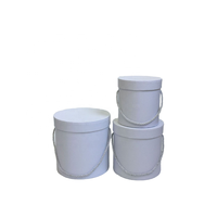 Ember buket bunga warna Solid Solid, ember buket bulat dengan tampilan bunga Foil tiga buah kotak Folder