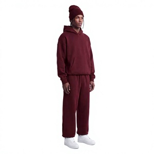 Sudadera con capucha de algodón grueso para hombre, diseño OEM/ODM personalizado, estilo casual holgado, color liso, anti-bolitas, ideal para invierno. - Product Image 1