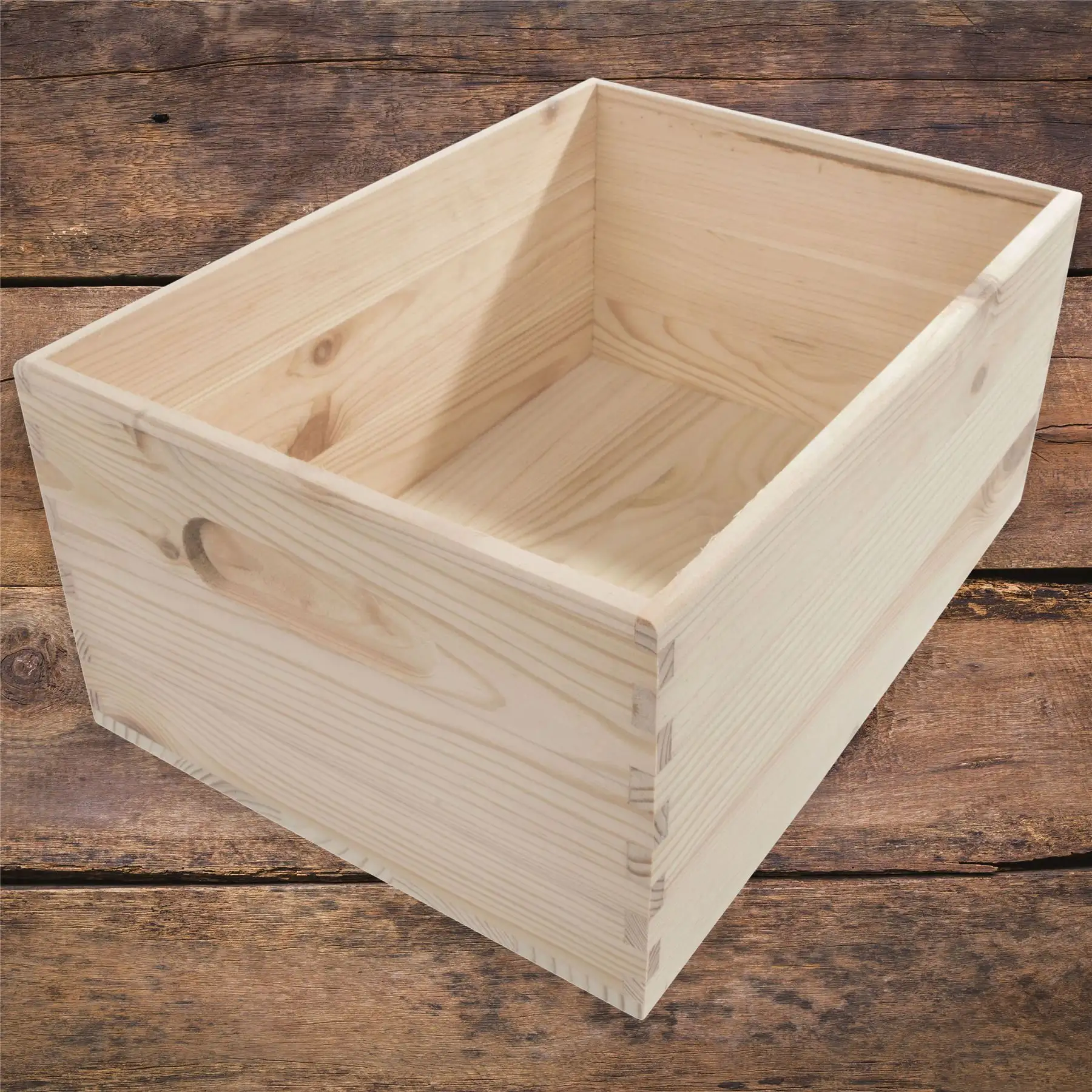Grosir kustom logo kayu solid murah kotak peti buah dan sayuran kayu dengan pegangan