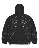 Setelan Jaket dan Celana Outdoor Pria Bahan Nylon Reflektif Streetwear, Tracksuit Pria Soft Shell Taktis