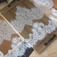 Dentelle à bordure irrégulière pour vêtements, patchwork, embellissement DIY, bordure de jupe, dentelle pour voile de mariée