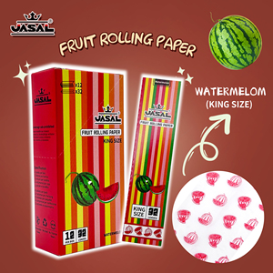 Papel de fumar UASAL Kingsize Watermelon, natural, de combustión limpia y bajo residuo. - Product Image 1