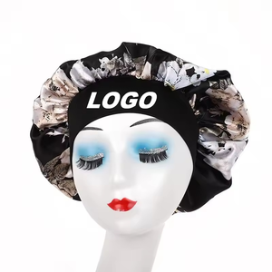 Turban en satin à imprimé floral euro-américain, bonnet large élastique pour adultes, <span class=keywords><strong>bandeau</strong></span> confortable pour dormir ou pour la <span class=keywords><strong>chimiothérapie</strong></span> pour femmes - Product Image 6