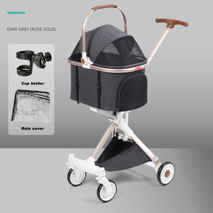 Xe đẩy du lịch có thể gập lại sang trọng Xe đẩy thú cưng một cú nhấp chuột có thể mở rộng cho chó và mèo nhỏ - Product Image 5