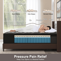 Matelas de lit à ressorts ensachés en gel de refroidissement de 8/10/12/14 pouces Matelas 5 étoiles en latex naturel mousse à mémoire de forme pour hôtel King Queen Matressess