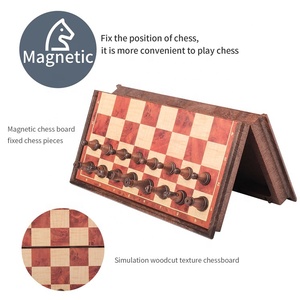 Trend Fashion Wood Texture 20x20cm <span class=keywords><strong>Ajedrez</strong></span> pequeño portátil Premium <span class=keywords><strong>para</strong></span> diversión familiar - Product Image 3