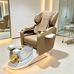 Black Pu Leather Modern Luxury Spa Pedicure <b>Chair</b> Electric <b>Reclining</b> <b>Massage</b> Whirlpool Pipeless Jet System Automatic Nail Salon - Product Image 1