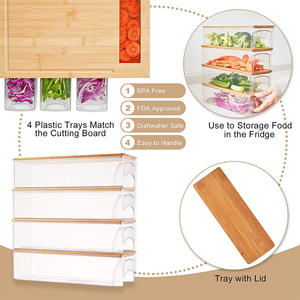 Planche à découper en bambou en gros avec tiroirs de rangement, plateau de service personnalisé pour fromages et charcuteries, bloc de découpe portable - Product Image 5