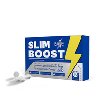 SLIM BOOST Comprimés Détox Rapide 7 Jours Café Vert Probiotique Poire Cactus Bonbons Ingrédients Naturels Complément Minceur Santé