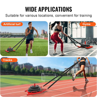 Sled Gym Ringan dan Kompak dengan Hambatan Awal Rendah, Sled Gym Kebugaran untuk Wanita dan Pemula Latihan Dorong Tarik