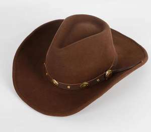 LC0424A ขายส่ง หมวกคาวบอยสไตล์เม็กซิกันแบบใหม่ แฟชั่นคลาสสิก ทำจากผ้าขนสัตว์ 100% สำหรับทั้งชายและหญิง พร้อมสายหนัง - Product Image 3