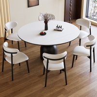 Ensemble de table à manger extensible de style moderne avec pieds en bois pour la maison, la cour, l'hôtel, fabriqué en pierre frittée, écologique et durable