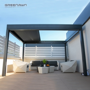 Couvertures imperméables modernes en <span class=keywords><strong>aluminium</strong></span> de jardin extérieur Pergola motorisée abri de stationnement de voiture avec accessoires de porte à volet - Product Image 3