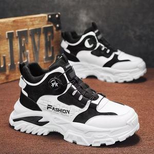 Rotating Button Autumn Winter Style <b>Height</b>-<b>Increasing</b> New Sports <b>Shoes</b> High-Top Casual Men's <b>Shoes</b> Thick-Soled Outdoor Work - Product Image 2