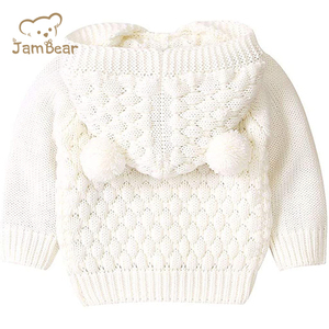 Usine OEM Pull unisexe en tricot de coton pour bébés garçons filles Pull élégant en laine douce coton biologique avec boutons sur le devant Motif coloré d'automne - Product Image 3