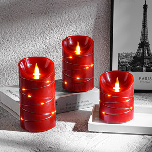 <span class=keywords><strong>Bougies</strong></span> <span class=keywords><strong>LED</strong></span> sans flamme rouges <span class=keywords><strong>avec</strong></span> <span class=keywords><strong>télécommande</strong></span>, finition <span class=keywords><strong>cire</strong></span> simulée, alimentées par USB, sûres et sans fumée pour festivals, mariages, chambres à coucher - Product Image 4