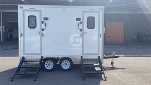 รถพ่วงห้องน้ำเคลื่อนที่สุดหรู พร้อมห้องสองห้อง โครงสร้างเหล็ก ดีไซน์ทันสมัย ห้องน้ำเคลื่อนที่แบบปรับแต่งขนาดได้ - Product Image 5