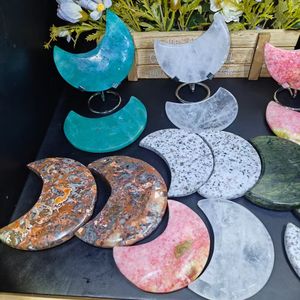 Cristallo Naturale di Zoisite Rosa a Prezzo all'Ingrosso, Materiales Misti di Amazonite, Intaglio a Luna in Cristallo, Artigianato Curativo in Quarzo Trasparente per Regali - Product Image 4