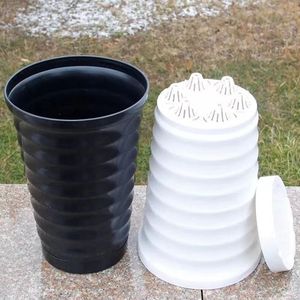 <span class=keywords><strong>Maceta</strong></span> de plástico cilíndrica alta con grano <span class=keywords><strong>horizontal</strong></span> para plantas verdes, venta al por mayor para fabricantes - Product Image 3