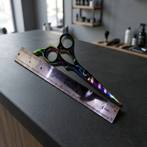 Ensemble de ciseaux à cheveux professionnels ASAP Salon Quality Rainbow Finish en acier inoxydable à long manche pour droitiers, ciseaux de barbier multicolores - Product Image 6