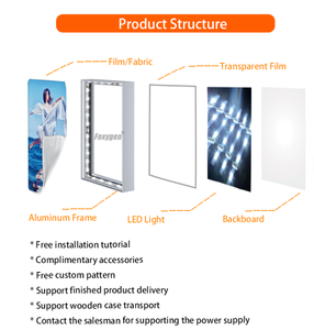 صندوق إضاءة LED مستطيل من الألومنيوم الاقتصادي مع إطار قابل للطي لعرض الملصقات للإعلانات على الحائط/التعليق - Product Image 3