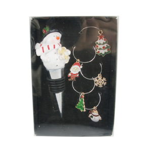 Wine Stopper Set With 5 Glass Rings Metal Reusable Bottle Stopper Halloween Theme Cheers Design - Product Image 4