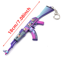 Porte-clés modèle de pistolet jouet en métal en alliage de zinc personnalisé de 18cm de AK-47 Neon Knight