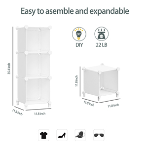 Organizador de cubos de tres rejillas <span class=keywords><strong>blanco</strong></span> de <span class=keywords><strong>resina</strong></span> PP fácil de montar para cocina y hogar, <span class=keywords><strong>armario</strong></span> de omnipotencia, almacenamiento de cocina - Product Image 5