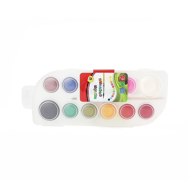 Набор акварельных красок продажи 12 цветов нетоксичный, твердая Профессиональная Детская акварель Набор для торта