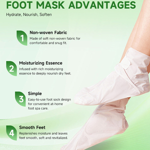 Mascarilla Humectante <span class=keywords><strong>para</strong></span> Pies Personalizada al por Mayor, con Manteca de Karité y Extracto de <span class=keywords><strong>Aloe</strong></span> <span class=keywords><strong>Vera</strong></span>, Calcetines Reparadores <span class=keywords><strong>para</strong></span> Spa de Pies, <span class=keywords><strong>para</strong></span> <span class=keywords><strong>Talones</strong></span> Secos y <span class=keywords><strong>Agrietados</strong></span> - Product Image 4