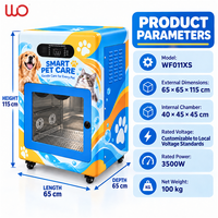 Machine de lavage pour animaux de compagnie intelligente à service libre, alimentée par charge, avec atomisation à 360°, pour chiens et chats, sécheuse et stérilisateur, conception silencieuse, 1,5 m